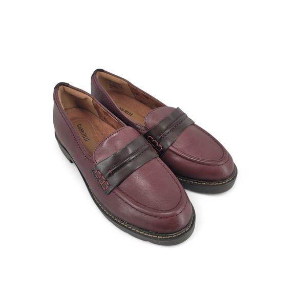 Cobb Hill Burgundy Leather Loafers Women’s 7W |‎ Janney Penny Comfort Flats - Picture 1 of 7